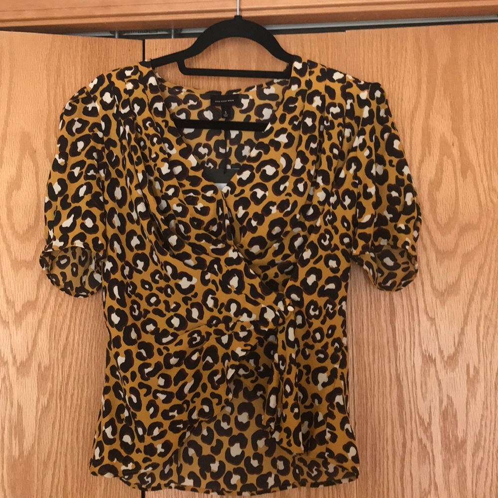 Leopard print blouse NWT